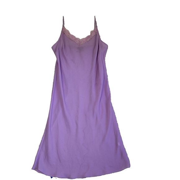 Lane Bryant Nightgown Dress Womens 16 Lavender Lace Trim Midi Sleepwear - Picture 3 of 9